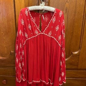 Free People Bell Sleeve Tunic Blouse